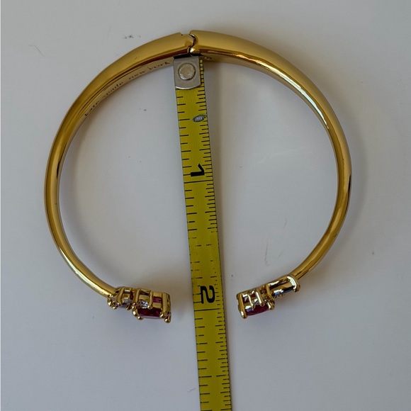 Kate Spade Gem Cluster Hinged Cuff Bangle Bracelet - MISSING ONE STONE - Picture 9 of 10
